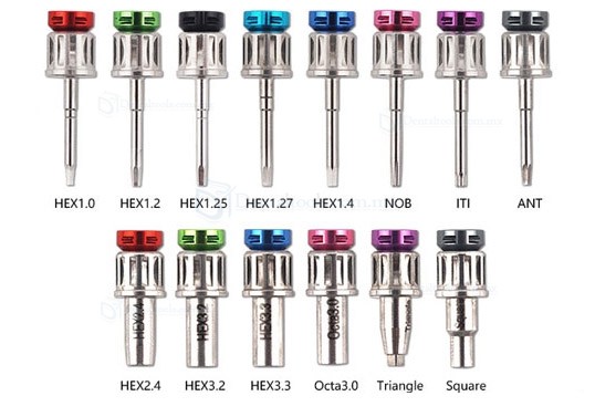 Kit prot&eacute;sico universal para implantes con llave de torque y portapuntas